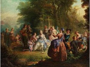 Der Antrag In Galanter Gesellschaft Im Park