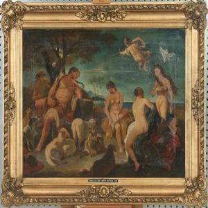 Scenewith Prins Paris, Naked Women, Amor And Animals by Francois Louis Joseph Watteau