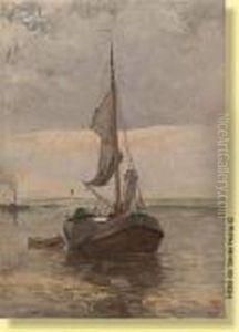 Barque De Peche Sur L'escaut by Camille Wauters