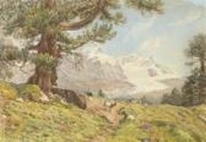 The Goat Herd, Findelen, Austria by Charles Jones Way
