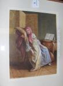 Sleeping Girl, Signed, Watercolour by William Harris Weatherhead