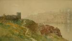 West Cliff Whitby From The Abbey by Mary Weatherill