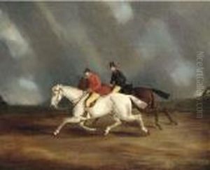 Figures Riding In A Storm by Byron Webb
