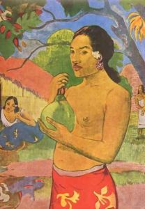 Tahiti woman with fruit, detail by Paul Gauguin