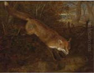 A Fox Breaking Cover by William Webb