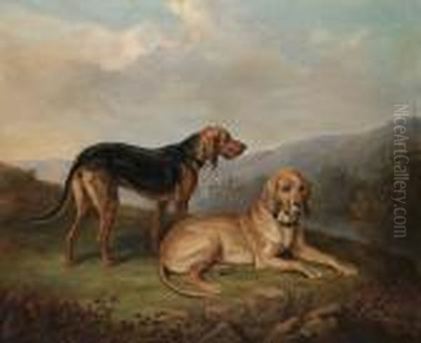 Bloodhounds In A Landscape - view 1