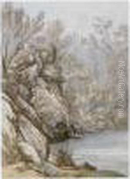 View Of A Pool In A Wooded Landscape, North Wales - view 1