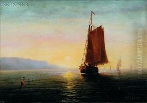 Sailing Vessels At Sunset