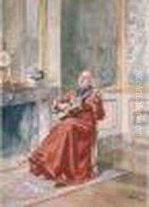 Cardinal Jouant De La Guitare. by Alfred Charles Weber