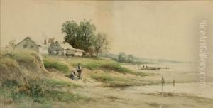 Summer River Landscape by Carl Weber