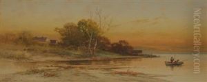 Coastline With Fisherman by Carl Weber