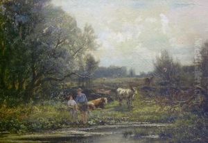 Landscape With Figures And Cattle By A Stream