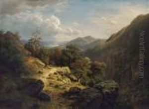 Hiking In The Mountains by Paul Weber