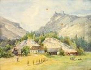 Sommerlandschaft Mit Steinbruch Und Erntefeld