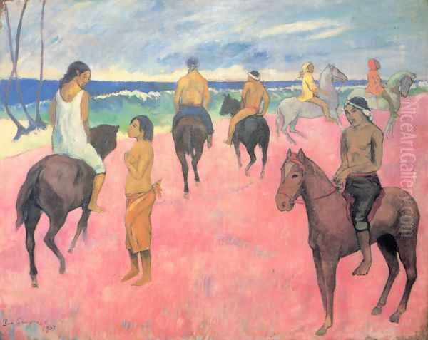 Riders at the beach - view 1