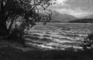 "vorgebirgssee Bei
Gewitterstimmung". Sign., Rucks. Nachlass-stempel. Ol Auf Lwd. 29 X
44 Cm. Rahmen by Paul Weber