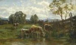 Kuhe Am Weiher. by Paul Weber