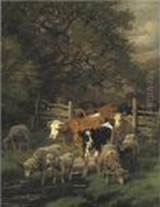 A Drover Driving Livestock