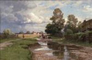 Kuhherde Auf Der
Dorfstrasse by Paul Weber