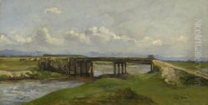 Voralpenlandschaft Mit Holzbrucke by Paul Weber