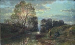 Junge Beim Angeln An Einemflus by Paul Weber