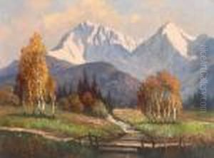 Blick Auf Verschneites Hochgebirge by Rudolf Weber