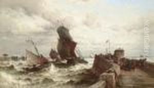 Ships Entering A Port In A Storm