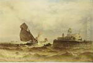 Sailing Vessels On A Choppy Sea
