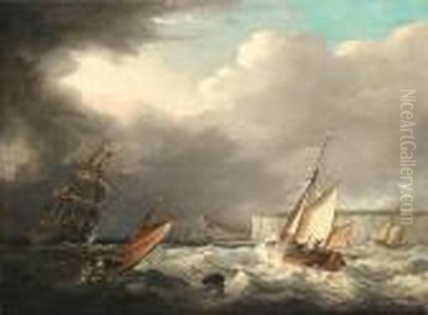 Shipping Caught In A Squall In The Dover Straits - view 1