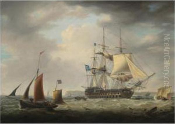 H.m.s. Northumberland Off The 
South Foreland Commanded By Rearadmiral The Hon. Alexander Cochrane - view 1