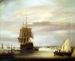 Hms Victory, Off Portsmouth by George Webster