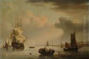 Man Of War Firing Salute by George Webster
