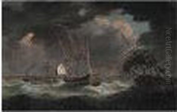 Man Of War And Other Shipping In A Storm - view 1