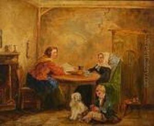 Figures In A Cottage Interior