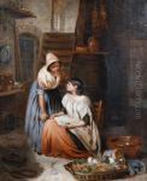 Two Girls In A Kitchen Interior - view 1