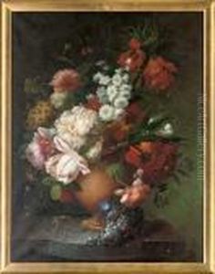 Summer Flowers, Including
Tulips, Poppies, Peonies And Petunia's In A Vase; And Roses, Tulips,
Poppies, Narcissi And Other Flowers In A Vase by Thomas Webster