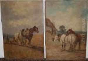 Heavyhorses Ploughing And In Harness by Herbert William Weekes