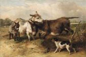 Paesaggio Con Asini by Herbert William Weekes