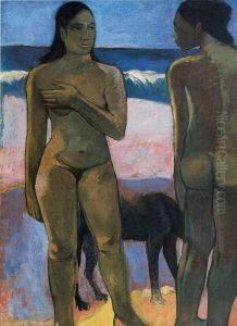 Two Nudes on a Tahitian Beach by Paul Gauguin