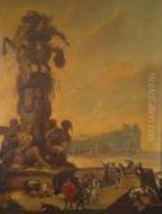 Il Porto Di Livorno Con Figure by Jan Baptist Weenix