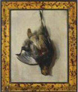 A Still Life Of A Grey-leg Partridge Suspended From A Nail