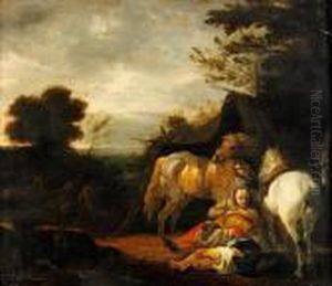 Vilande Sallskap by Jan Baptist Weenix
