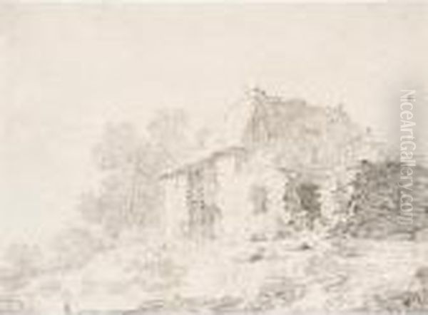 A Dilapidated Cottage In A Landscape - view 1