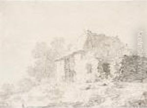 A Dilapidated Cottage In A Landscape by Jan Baptist Weenix