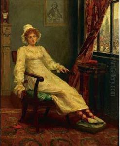 Jeune Femme Assise Devant La Fenetre