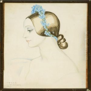 Portait Of A Lady, Presumably An Actress by Gerda Wegener