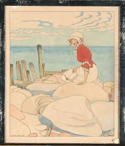 A Young Woman Sitting On A Jetty