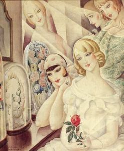 Femme A La Rose Rouge