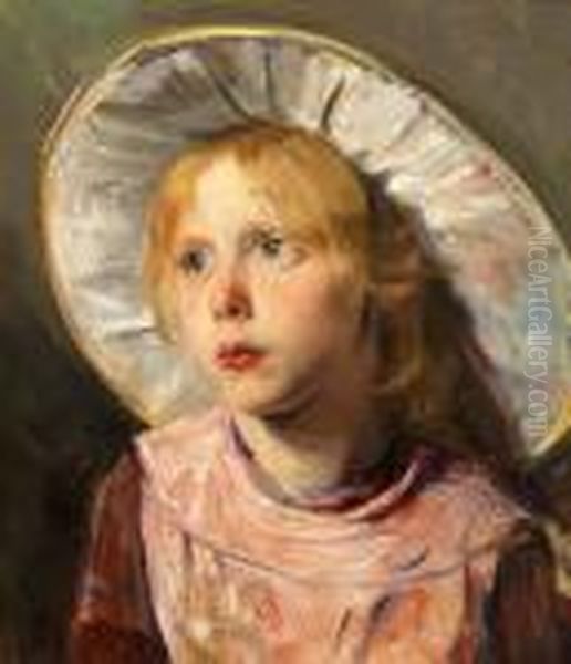 Portrait Of A Young Girl by Bertha Wegmann