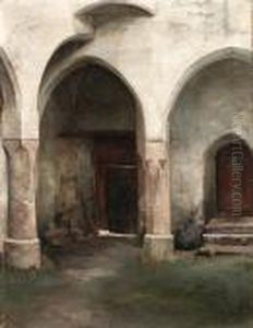A Courtyard by Bertha Wegmann
